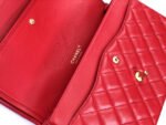 FLAP BAG JUMBO 30CM RED LAMBSKIN GOLD HARDWARE - Image 14
