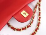 FLAP BAG JUMBO 30CM RED LAMBSKIN GOLD HARDWARE - Image 7