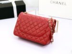FLAP BAG JUMBO 30CM RED LAMBSKIN GOLD HARDWARE - Image 9