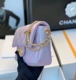 CHANEL 25S CLASSIC FLAP 19 CM IN MAUVE PINK CAVIAR LEATHER WITH GOLD HARDWARE - Image 14