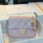 CHANEL 25S CLASSIC FLAP 19 CM IN MAUVE PINK CAVIAR LEATHER WITH GOLD HARDWARE - Image 10