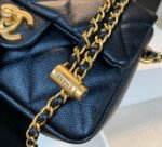 CHANEL 25S CLASSIC FLAP 19 CM IN BLACK CAVIAR LEATHER WITH GOLD HARDWARE - Image 8