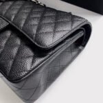 FLAP BAG 25 IN BLACK CAVIAR LEATHER SILVER HARDWARE - Image 4