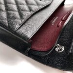 FLAP BAG 25 IN BLACK CAVIAR LEATHER SILVER HARDWARE - Image 7