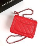 MINI SQUARE FLAP BAG 17CM RED CAVIAR SILVER HARDWARE - Image 2
