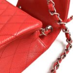 MINI SQUARE FLAP BAG 17CM RED CAVIAR SILVER HARDWARE - Image 12