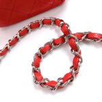 MINI SQUARE FLAP BAG 17CM RED CAVIAR SILVER HARDWARE - Image 15