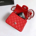 MINI SQUARE FLAP BAG 17CM RED CAVIAR SILVER HARDWARE - Image 16