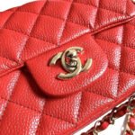 MINI SQUARE FLAP BAG 17CM RED CAVIAR GOLD HARDWARE - Image 5