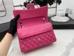 CC 25 CLASSIC SMALL DOUBLE FLAP BAG IN BRIGHT PINK CALFSKIN WITH STRAP - Image 13