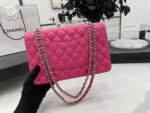CC 25 CLASSIC SMALL DOUBLE FLAP BAG IN BRIGHT PINK CALFSKIN WITH STRAP - Image 3