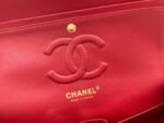 CC 25 CLASSIC SMALL DOUBLE FLAP BAG IN CHERRY RED CALFSKIN WITH STRAP - Image 15