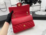 CC 25 CLASSIC SMALL DOUBLE FLAP BAG IN CHERRY RED CALFSKIN WITH STRAP - Image 2