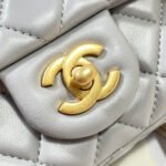 CHANEL 26S FLAP BAG 20 IN PASTEL BLUE-GRAY LAMBSKIN - Image 14