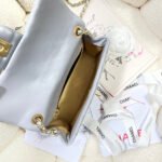 CHANEL 26S FLAP BAG 20 IN PASTEL BLUE-GRAY LAMBSKIN - Image 8