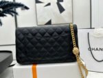 CC SMALL 23 FLAP BAG IN BLACK CALFSKIN GOLD HARDWARE - Image 3