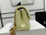 CC SMALL 20 FLAP BAG IN NEON YELLOW CALFSKIN GOLD HARDWARE - Image 3