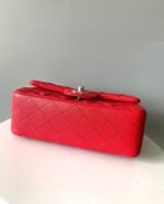 MINI RECTANGLE FLAP BAG 20CM RED CAVIAR SILVER HARDWARE - Image 8