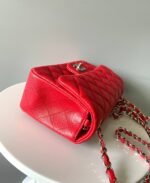 MINI RECTANGLE FLAP BAG 20CM RED CAVIAR SILVER HARDWARE - Image 11