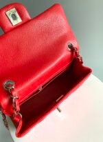 MINI RECTANGLE FLAP BAG 20CM RED CAVIAR SILVER HARDWARE - Image 18