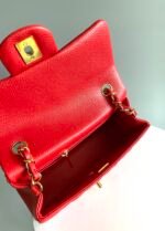 MINI RECTANGLE FLAP BAG 20CM RED CAVIAR GOLD HARDWARE - Image 12