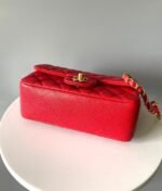 MINI RECTANGLE FLAP BAG 20CM RED CAVIAR GOLD HARDWARE - Image 5