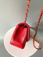 MINI RECTANGLE FLAP BAG 20CM RED CAVIAR GOLD HARDWARE - Image 15