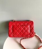 MINI RECTANGLE FLAP BAG 20CM RED CAVIAR GOLD HARDWARE - Image 9