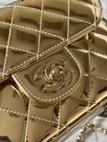 CC MINI 19 FLAP BAG IN GOLDEN METALLIC CALFSKIN - Image 5