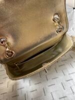 CC MINI 19 FLAP BAG IN GOLDEN METALLIC CALFSKIN - Image 16