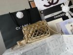 CC MINI 19 FLAP BAG IN GOLDEN METALLIC CALFSKIN - Image 3