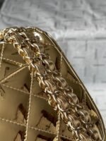 CC MINI 19 FLAP BAG IN GOLDEN METALLIC CALFSKIN - Image 15