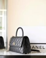 CHANEL 25S FLAP BAG 24 CM IN BLACK LAMBSKIN WITH GOLD HARDWARE - Image 12