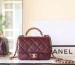 CHANEL 25S FLAP BAG 19 CM IN DARK RED LAMBSKIN WITH GOLD HARDWARE - Image 2