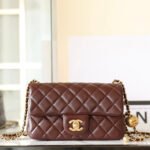 CHANEL 25S FLAP BAG 20 CM IN DARK BROWN LAMBSKIN WITH GOLD HARDWARE - Image 10