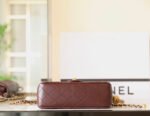CHANEL 25S FLAP BAG 20 CM IN DARK BROWN LAMBSKIN WITH GOLD HARDWARE - Image 14