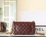 CHANEL 25S FLAP BAG 20 CM IN DARK BROWN LAMBSKIN WITH GOLD HARDWARE - Image 15
