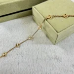 CLOVER 6 MOTIF DIAMOND BRACELET - Rose, 16(Customizable)