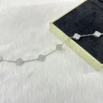 CLOVER 6 MOTIF DIAMOND BRACELET - Silver, 16(Customizable)