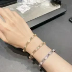 CLOVER BRACELET 4MM DIAMONDS - Silver, 16