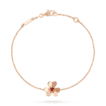 FRIVOLE GOLD FLOWER PINK MALACHITE BRACELET - Ruby