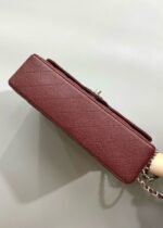 FLAP BAG 25 IN WINE CAVIAR LAMBSKIN SILVER HARDWARE - Image 9