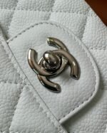 FLAP BAG 25 IN WHITE CAVIAR LAMBSKIN SILVER HARDWARE - Image 18
