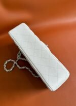 FLAP BAG 25 IN WHITE CAVIAR LAMBSKIN SILVER HARDWARE - Image 5