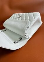 FLAP BAG 25 IN WHITE CAVIAR LAMBSKIN SILVER HARDWARE - Image 13