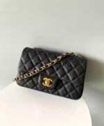MINI RECTANGLE FLAP BAG 20CM BLACK CAVIAR GOLD HARDWARE - Image 2
