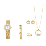 Branded Luxe Radiance 6-Piece Gold-Tone Jewelry & Watch Set