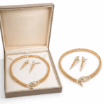 Branded full set Necklace , Earings , Bangle & Ring Gold plated with Swarovski Stones