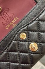CHANEL 25S FLAP CHARM BAG 13 IN BLACK LAMBSKIN - Image 5