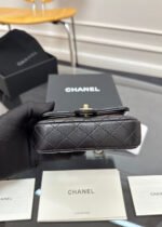 CHANEL 25S FLAP CHARM BAG 13 IN BLACK LAMBSKIN - Image 8